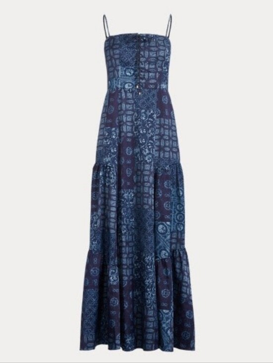 Ralph Lauren Dresses & Skirts - Ralph Lauren Crepe Patchwork Sleeveless Gown